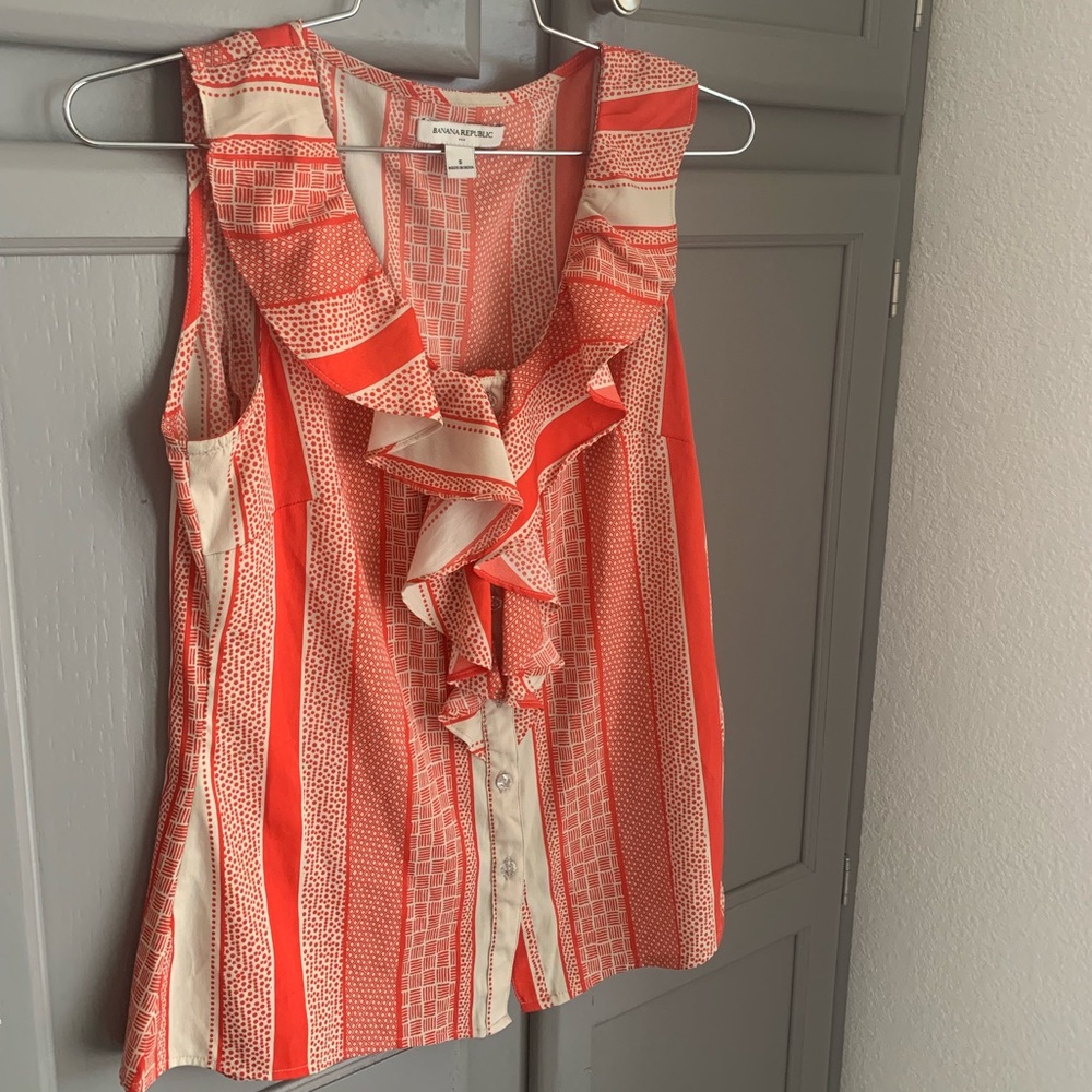 Banana Republic- Red and Cream blouse!